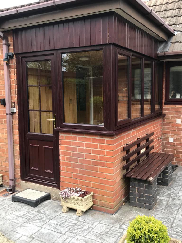 front porch window installation