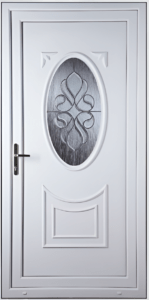Elegant UPVC door with glass panels in the Northwest.