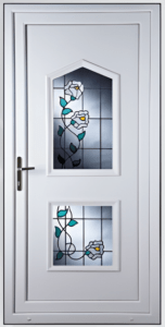 UPVC entrance doors with decorative glass panels in Northwest
