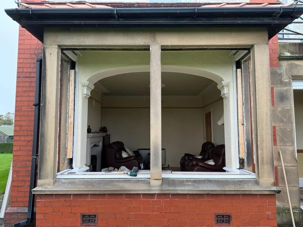 stone bay window glass replacement