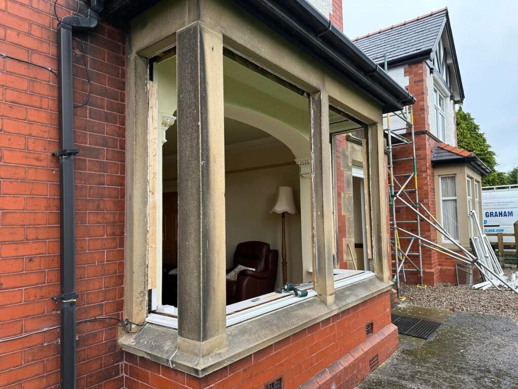 stone bay window glass replacement